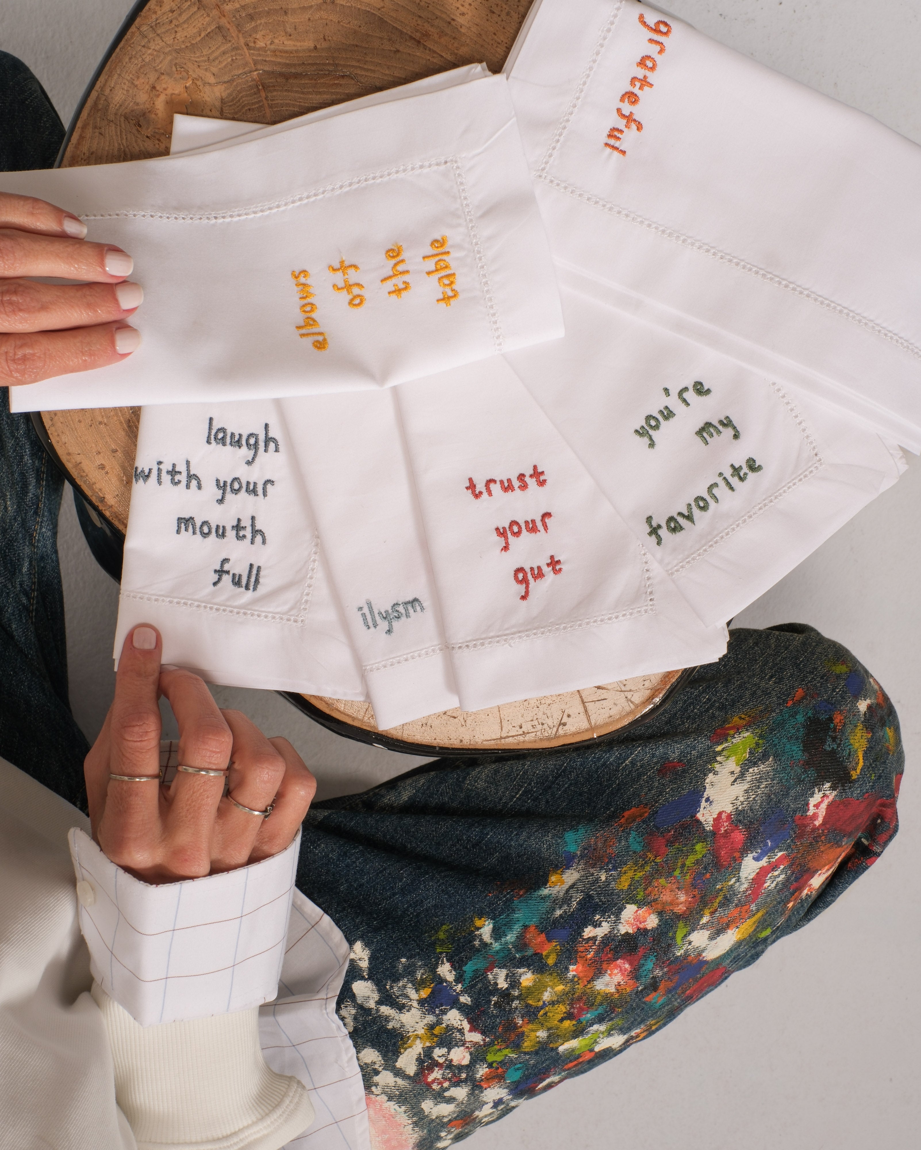 Remembering grandma napkins (set of 6) - cotton