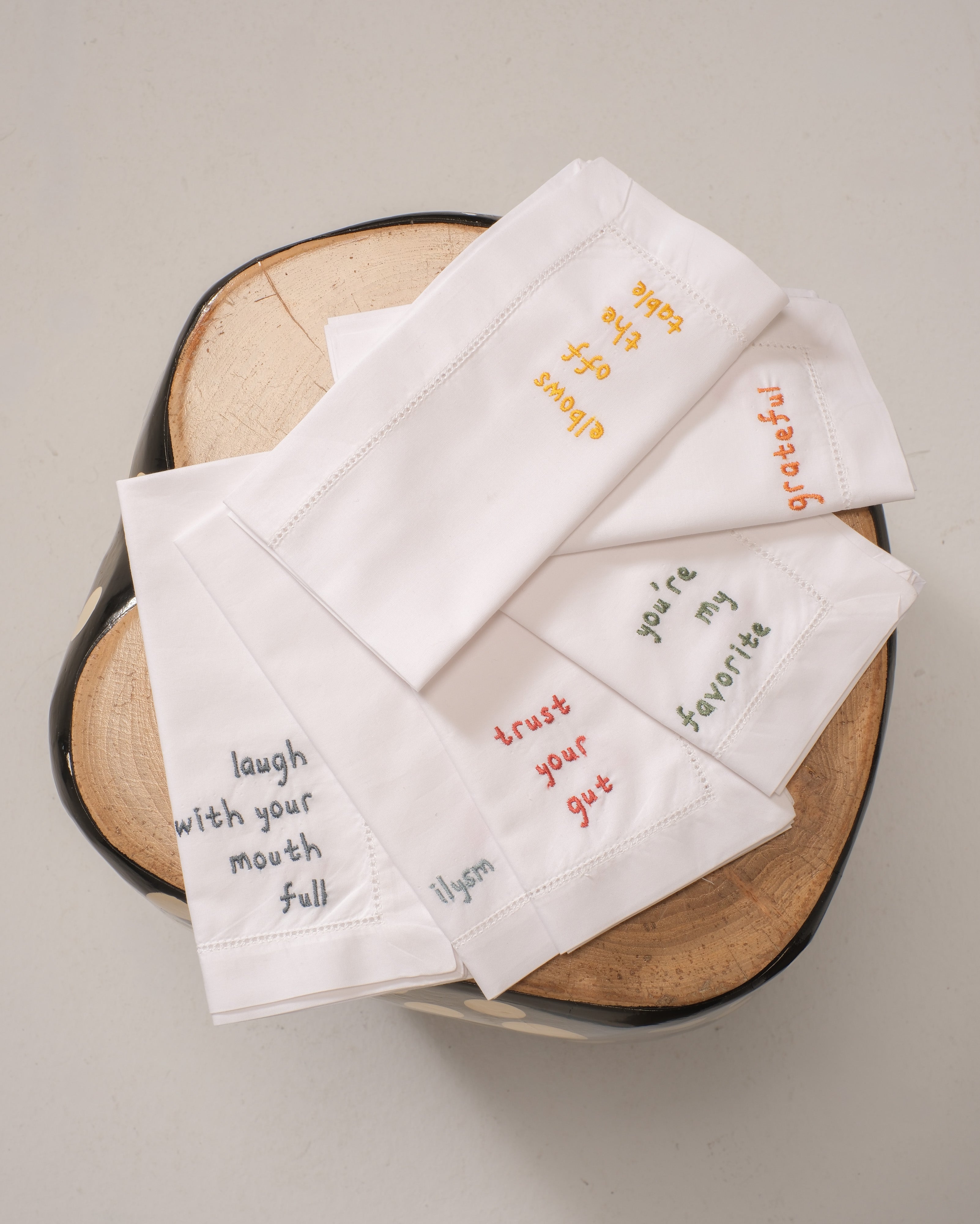 Remembering grandma napkins (set of 6) - cotton