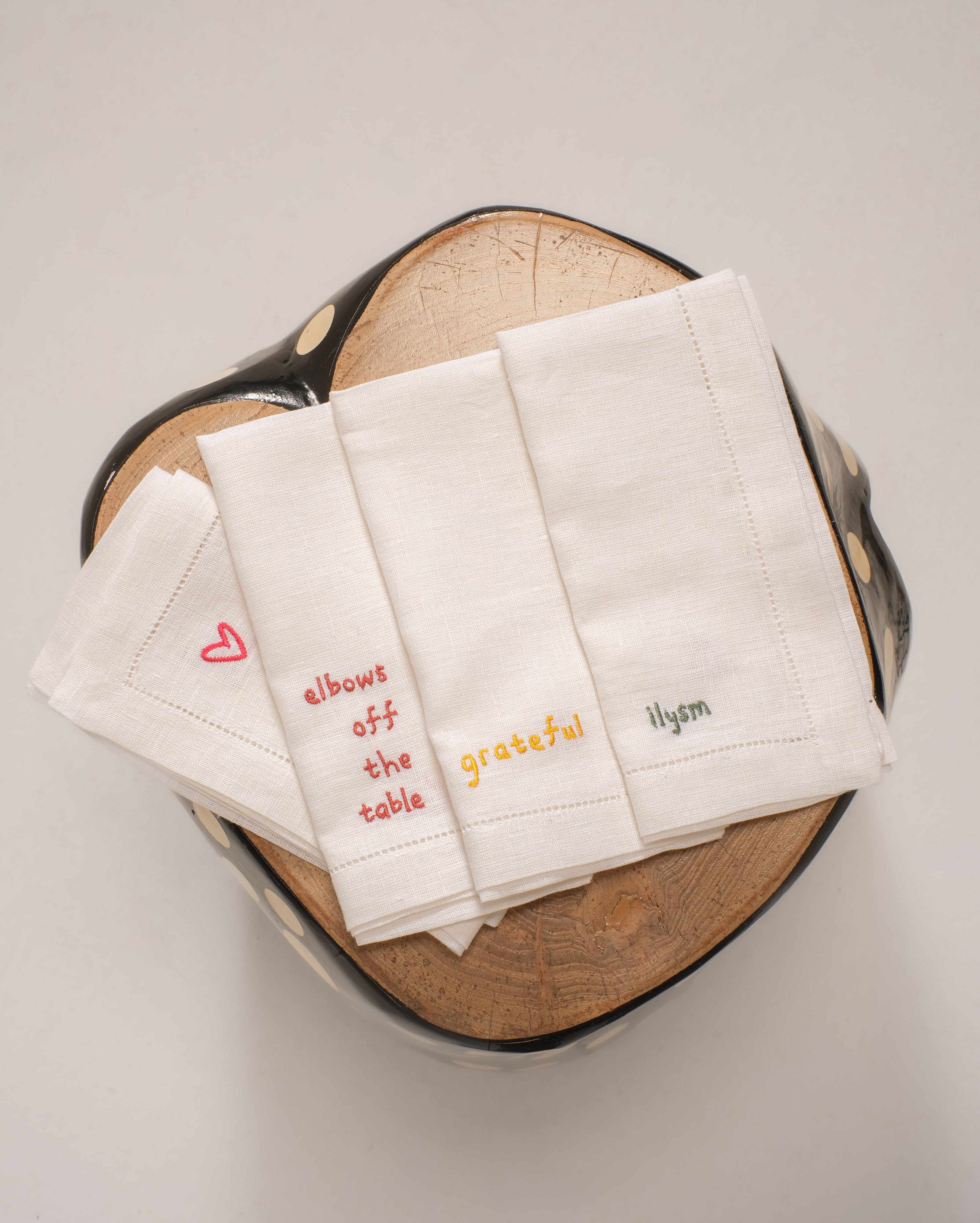 Remembering grandma napkins (set of 6) - linen