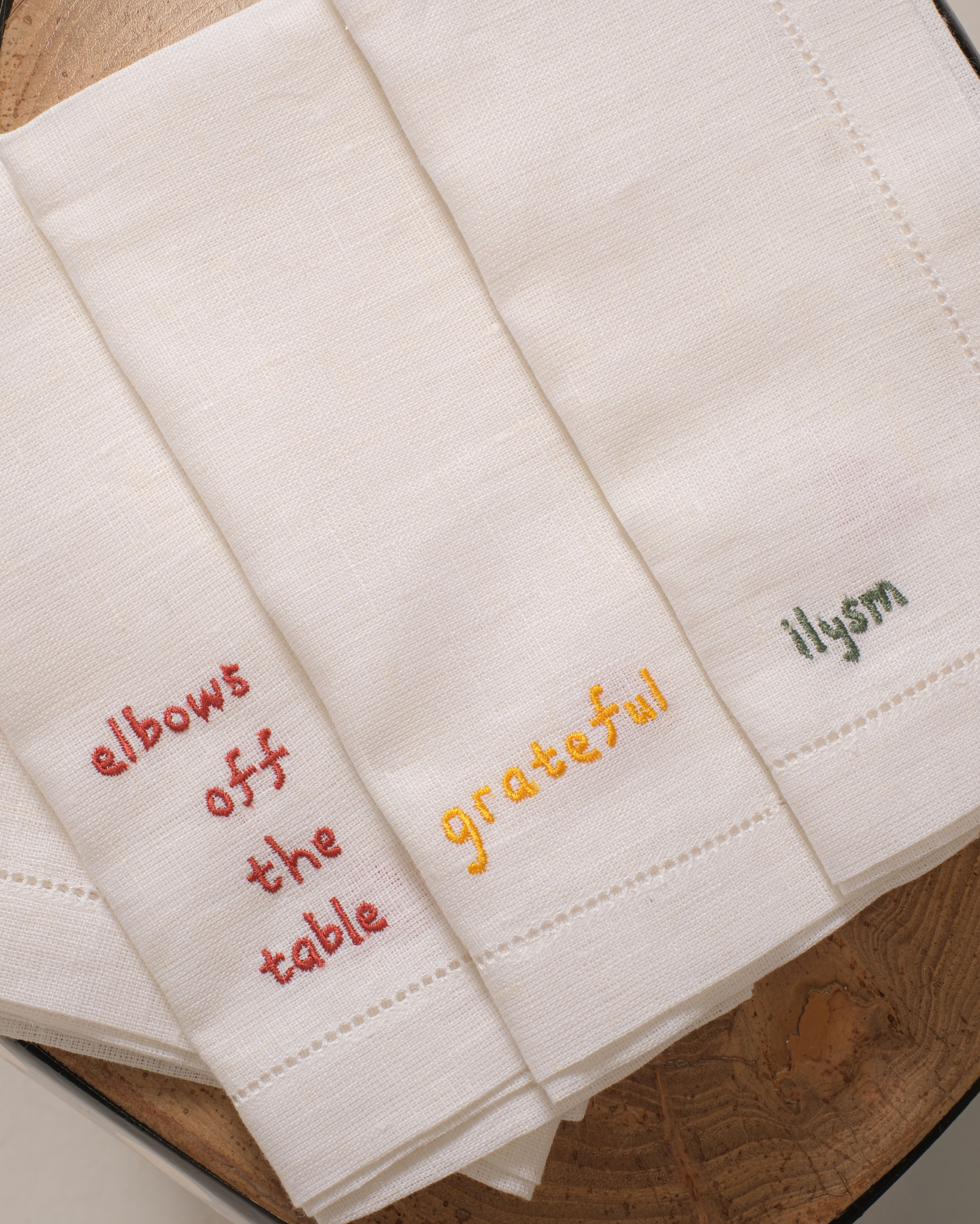 Remembering grandma napkins (set of 6) - linen