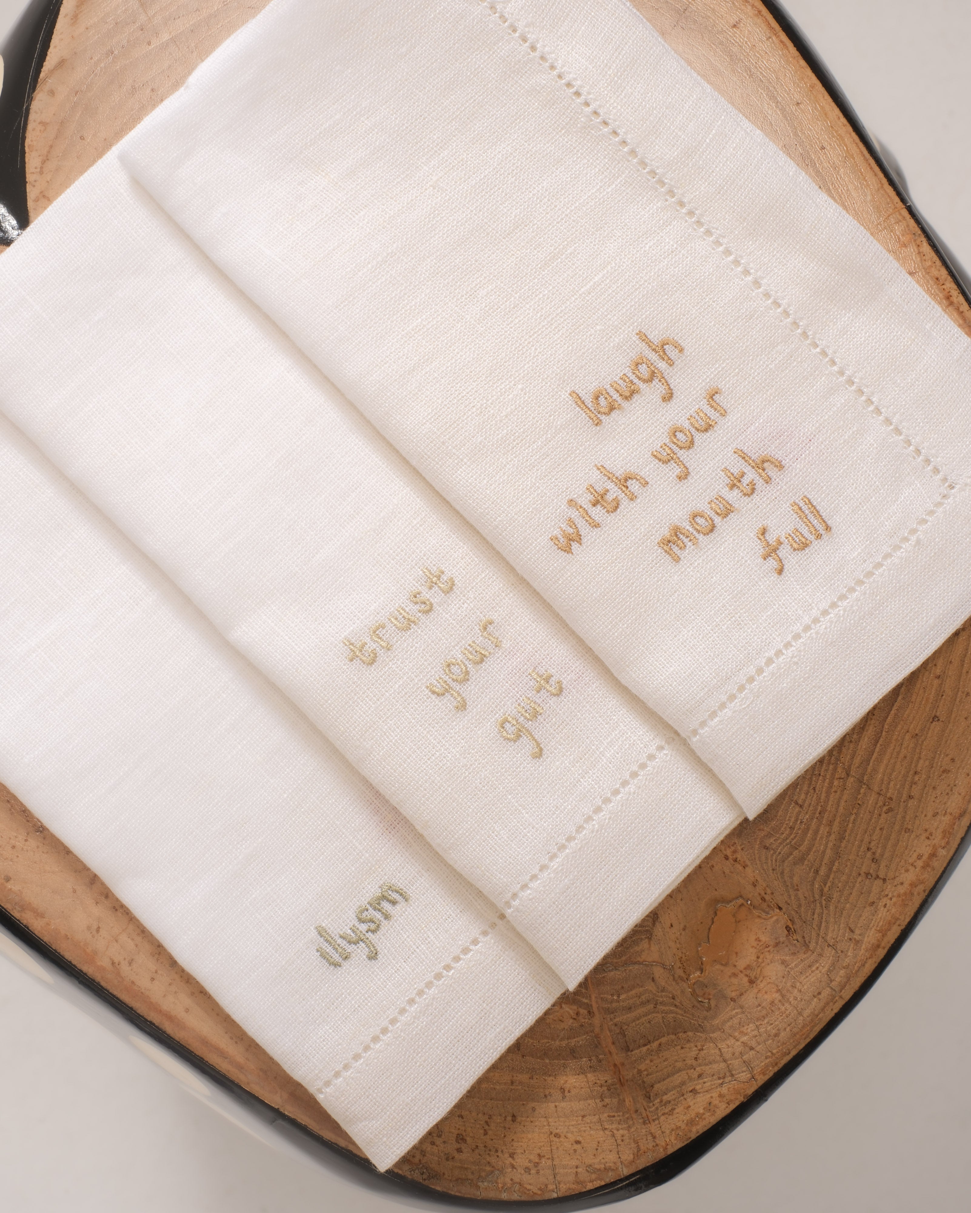 Remembering grandma napkins (set of 6) - linen