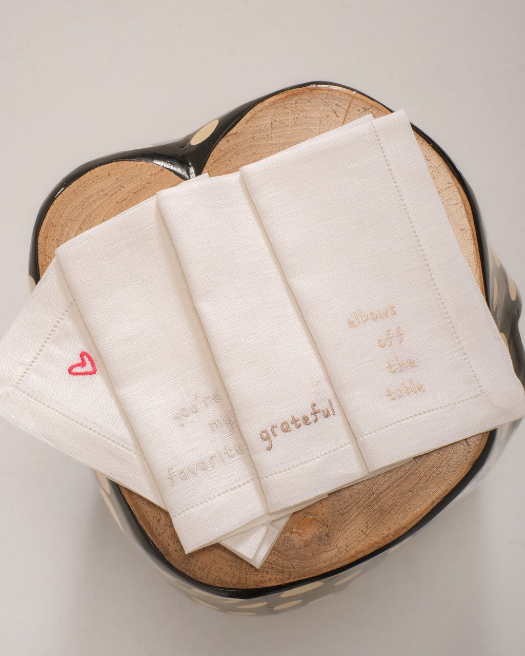 Remembering grandma napkins (set of 6) - linen