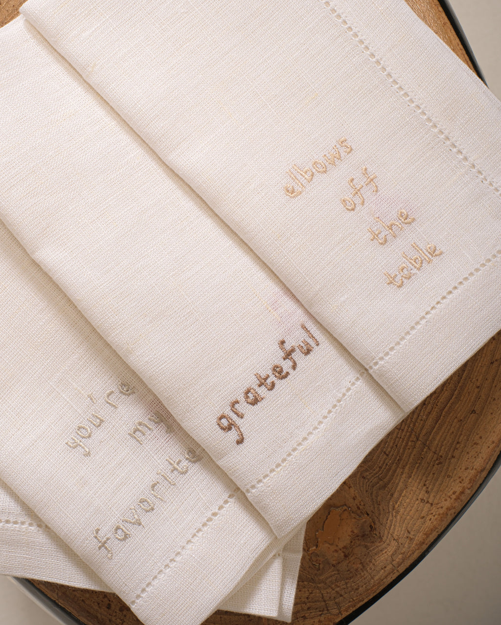 Remembering grandma napkins (set of 6) - linen