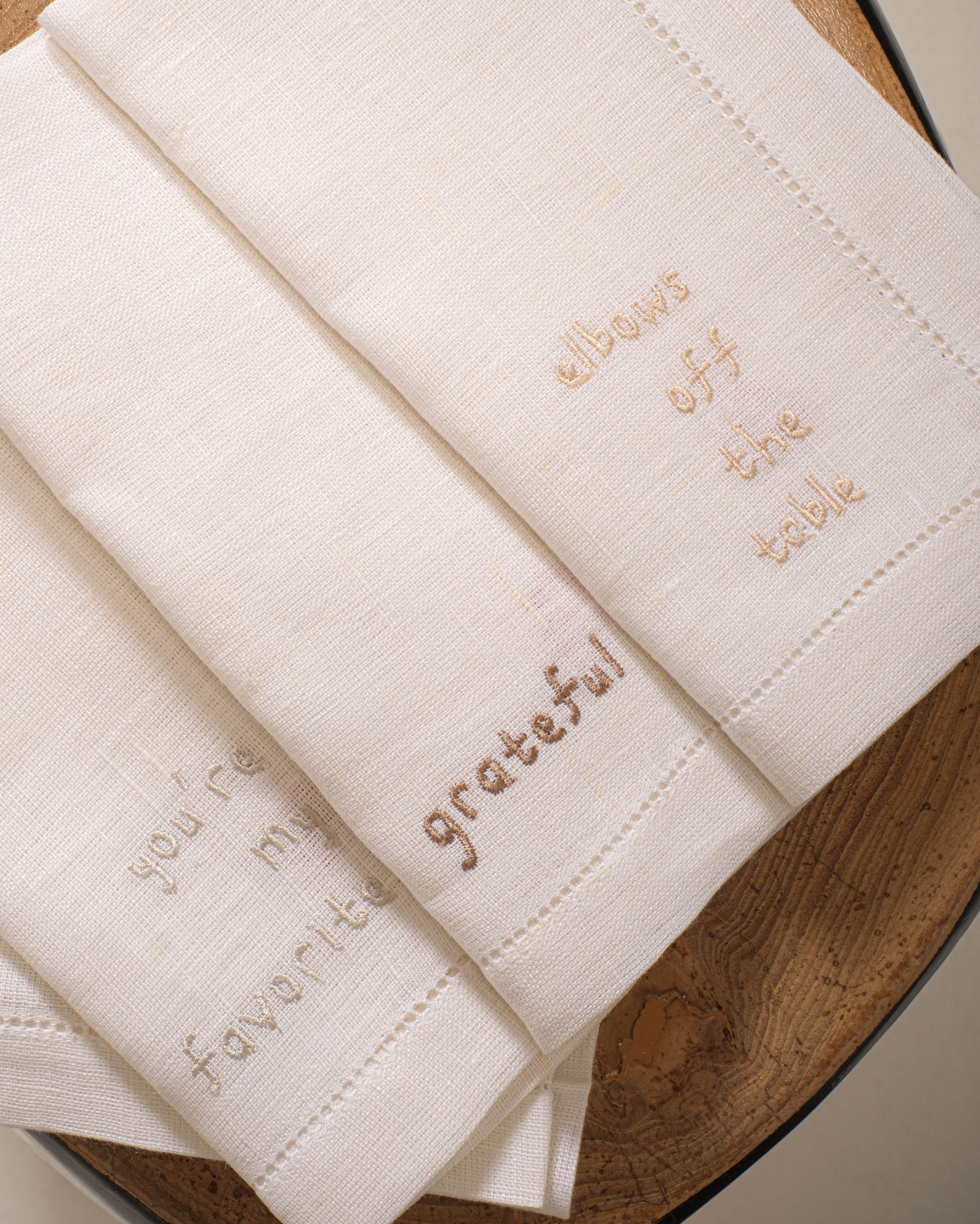 Remembering grandma napkins (set of 6) - linen