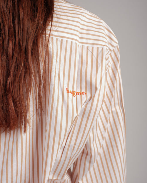 beige striped oversized medium