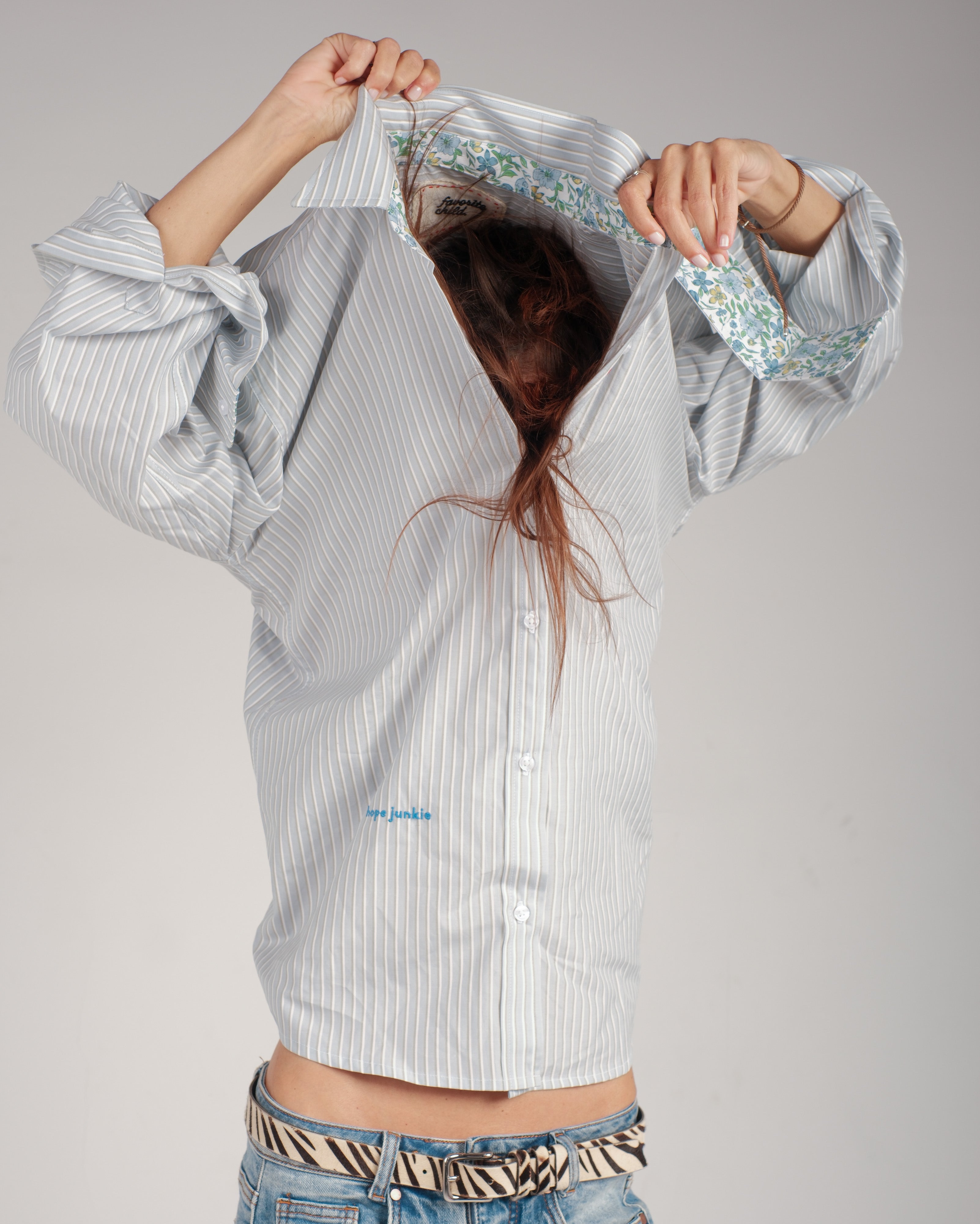 Sage Stripes medium oversized