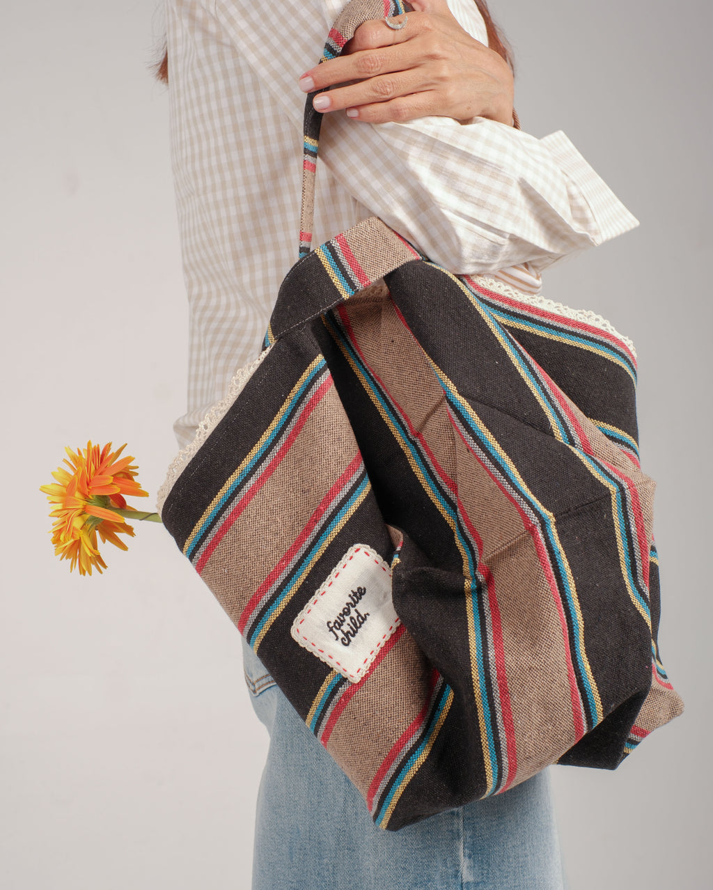 striped brown, pink & black Sidekick