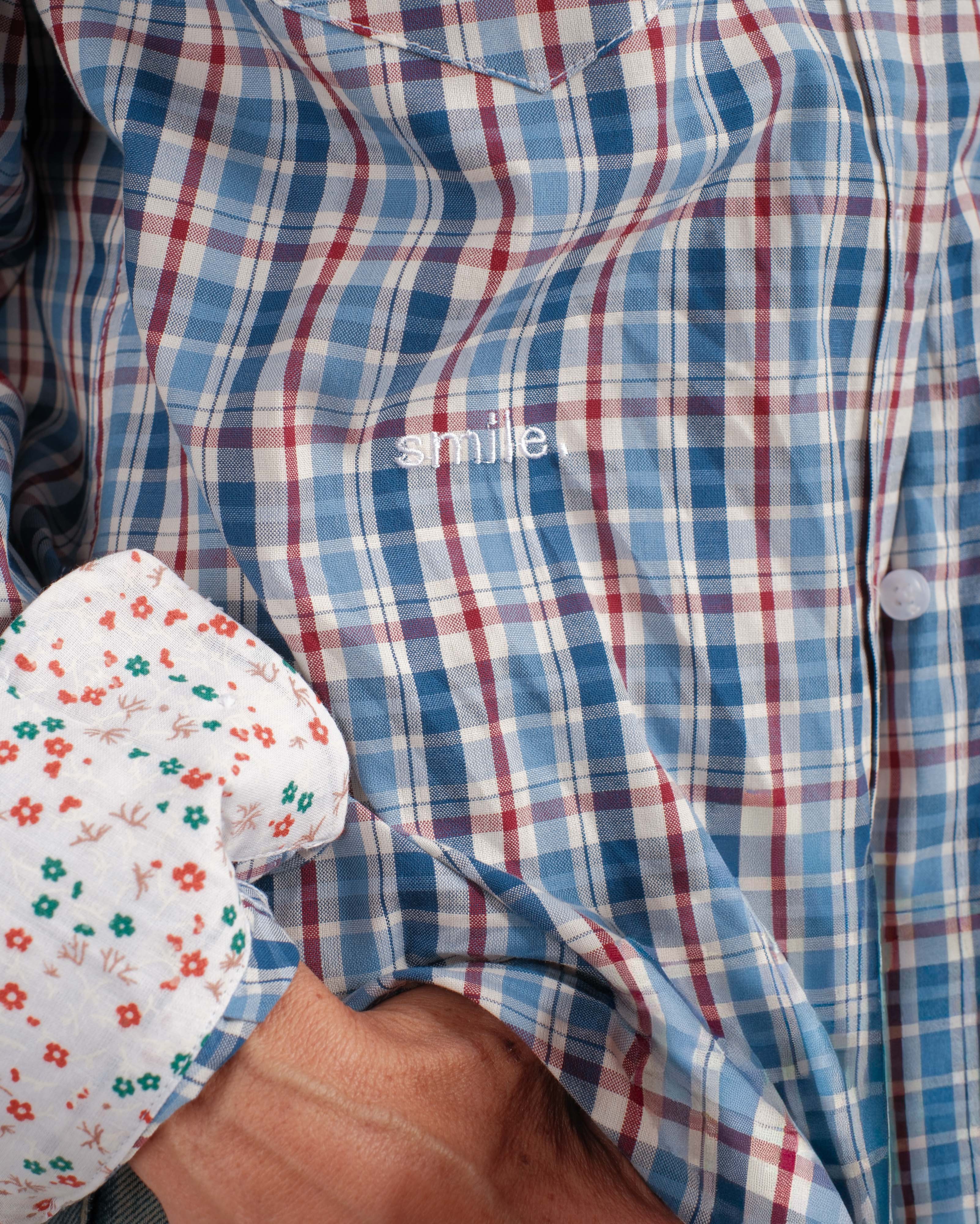 blue checkered cowboy