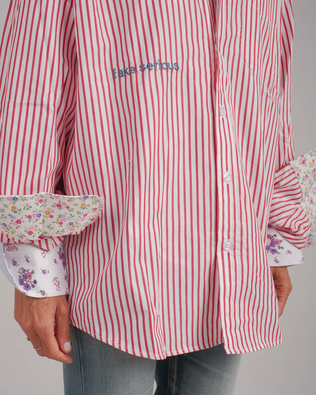 red stripes Shirt medium oversized