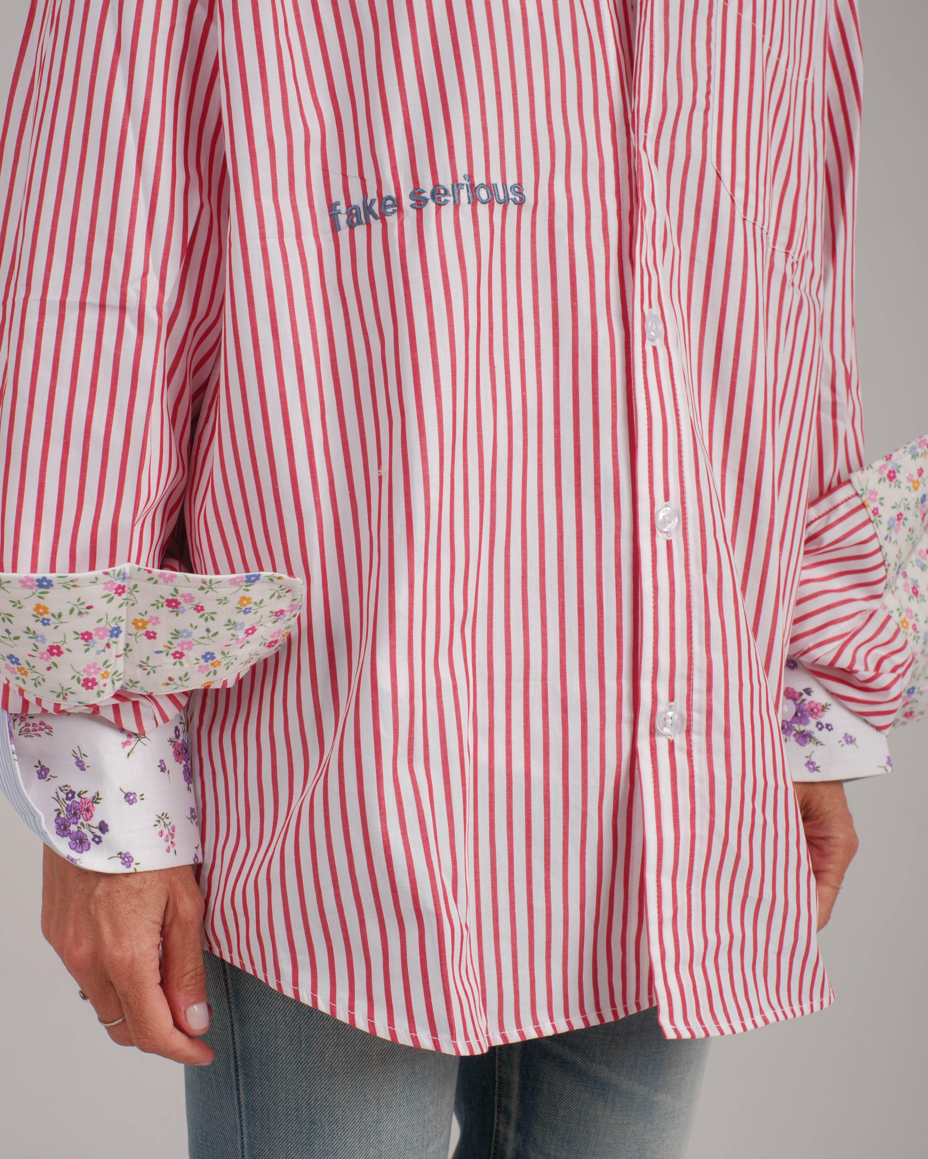 red stripes Shirt medium oversized